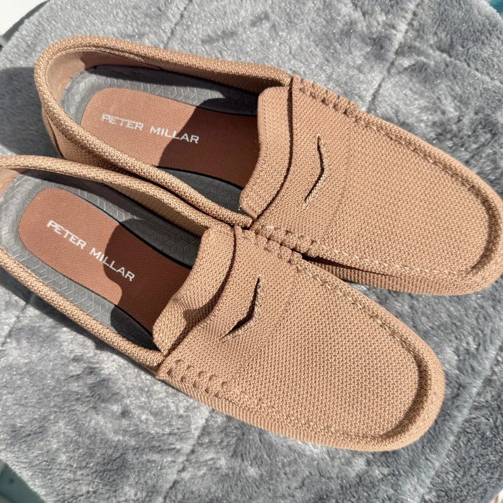 PETER MILLAR Men’s Cruise Crown Knit Driver Shoe Loafer in Scotch Size 8.5